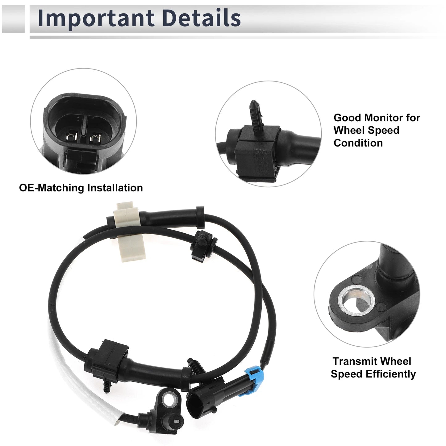 1 Pc ABS Wheel Speed Sensor for Chevrolet C3500 (1995 - 1996)