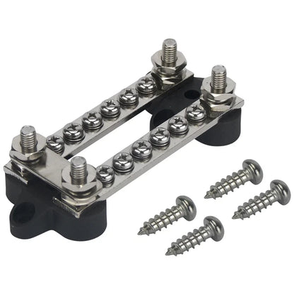 Heavy Duty 12V Buss Bar Terminal 2x6 Way Dual 100A for Marine Applications