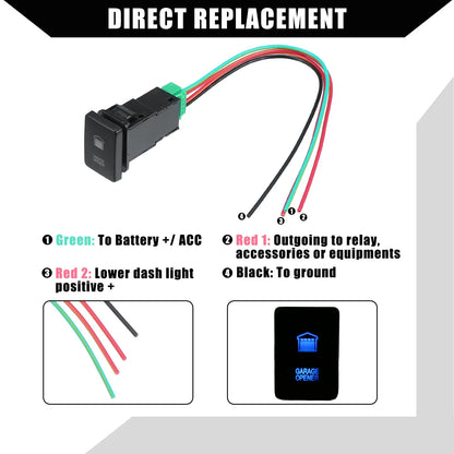 Garage Opener Push Button Switch Set for Toyota Land Cruiser 4Runner (2003-2023)