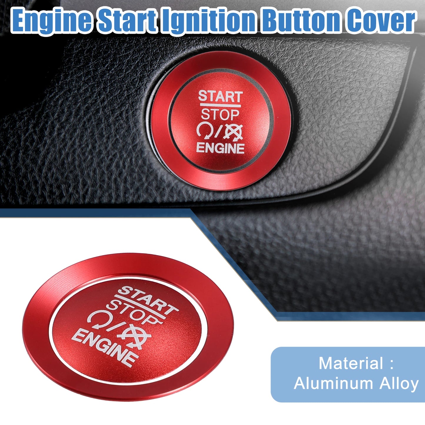 Engine Start Stop Ignition Button Cover for Jeep Compass Renegade (2017-2023)