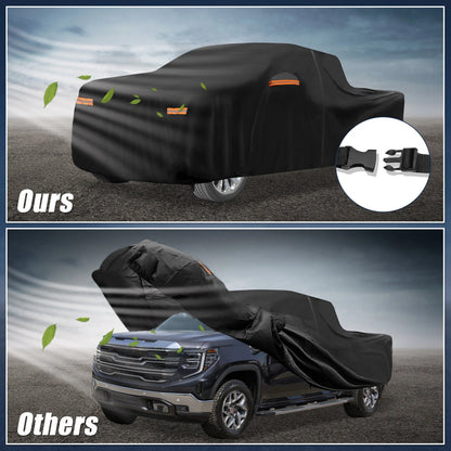 Waterproof Car Cover 210D-PU Oxford for GMC Sierra 6.6ft Bed with Zipper