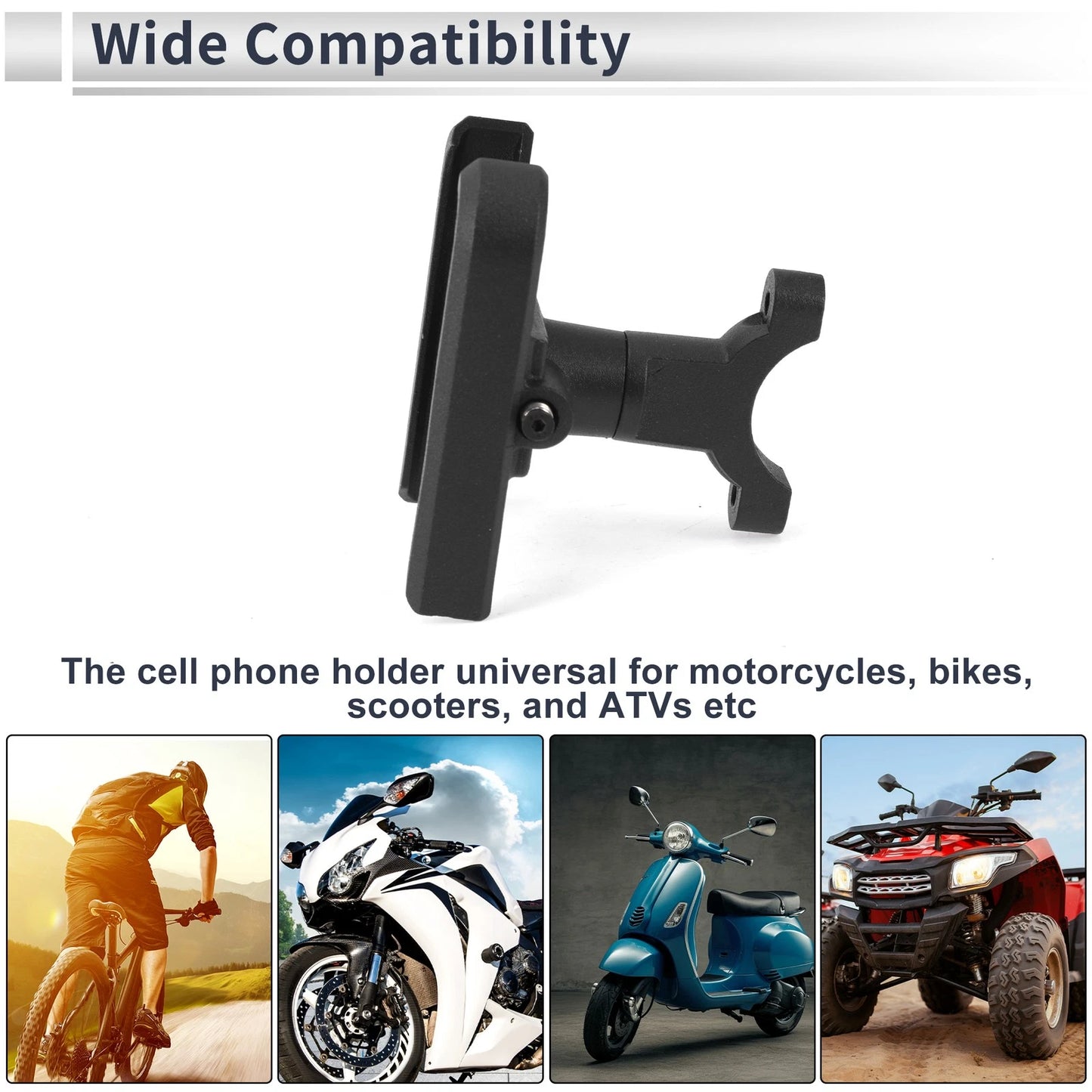 Phone Mount Holder Aluminum Alloy 4\"-6.5\" for Motorcycle