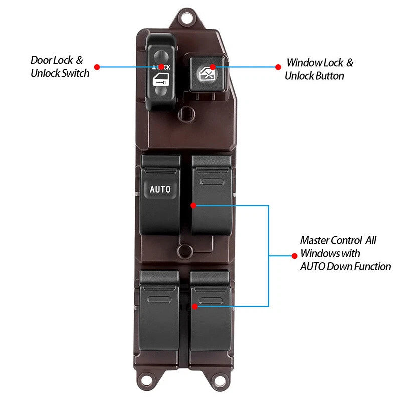 Driver Master Power Window Switch Control + Bezel for 2003-2008 Toyota Matrix