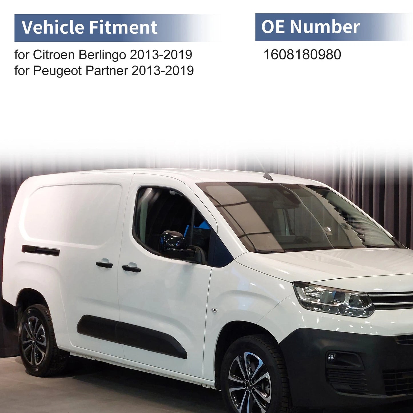 Left Passenger Side Mirror Cover Cap Grey for Citroen Berlingo (2013-2019)