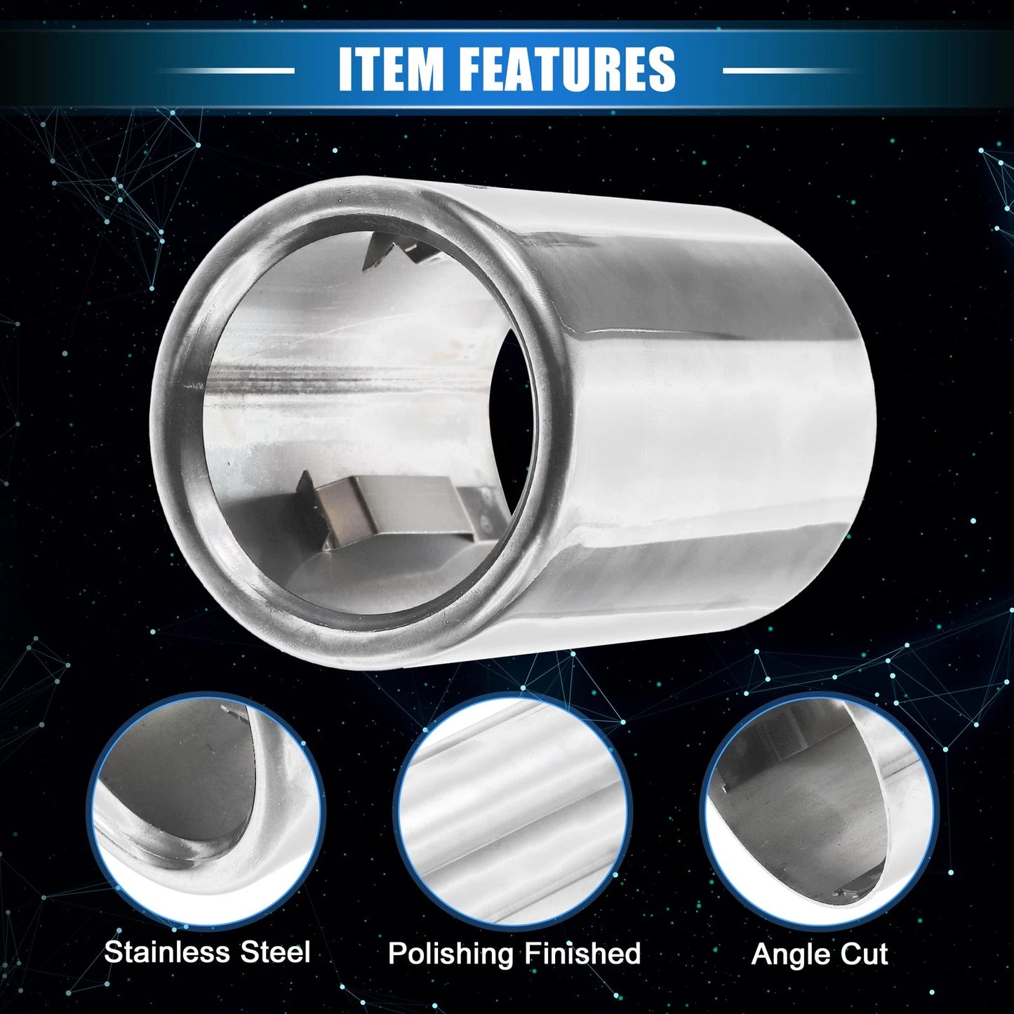 Exhaust Tip Tail Pipe for BMW 328i 325i E90 Silver Tone (2007 - 2010)