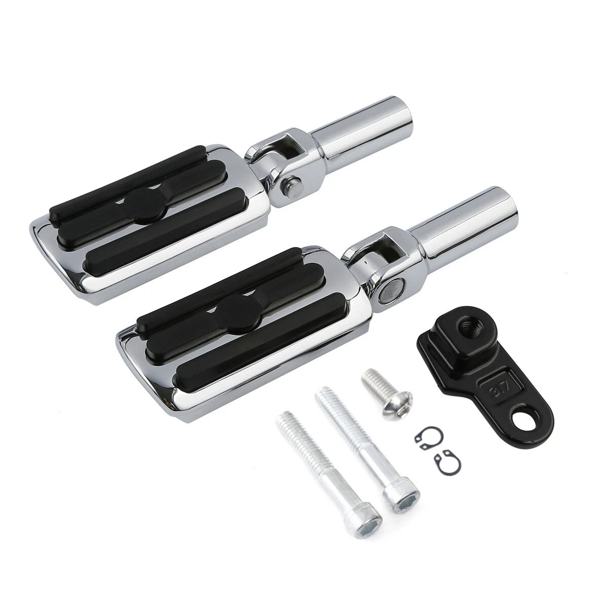 Pair Chrome Passenger Foot Pegs for Harley Softail Slim (2012-2017)