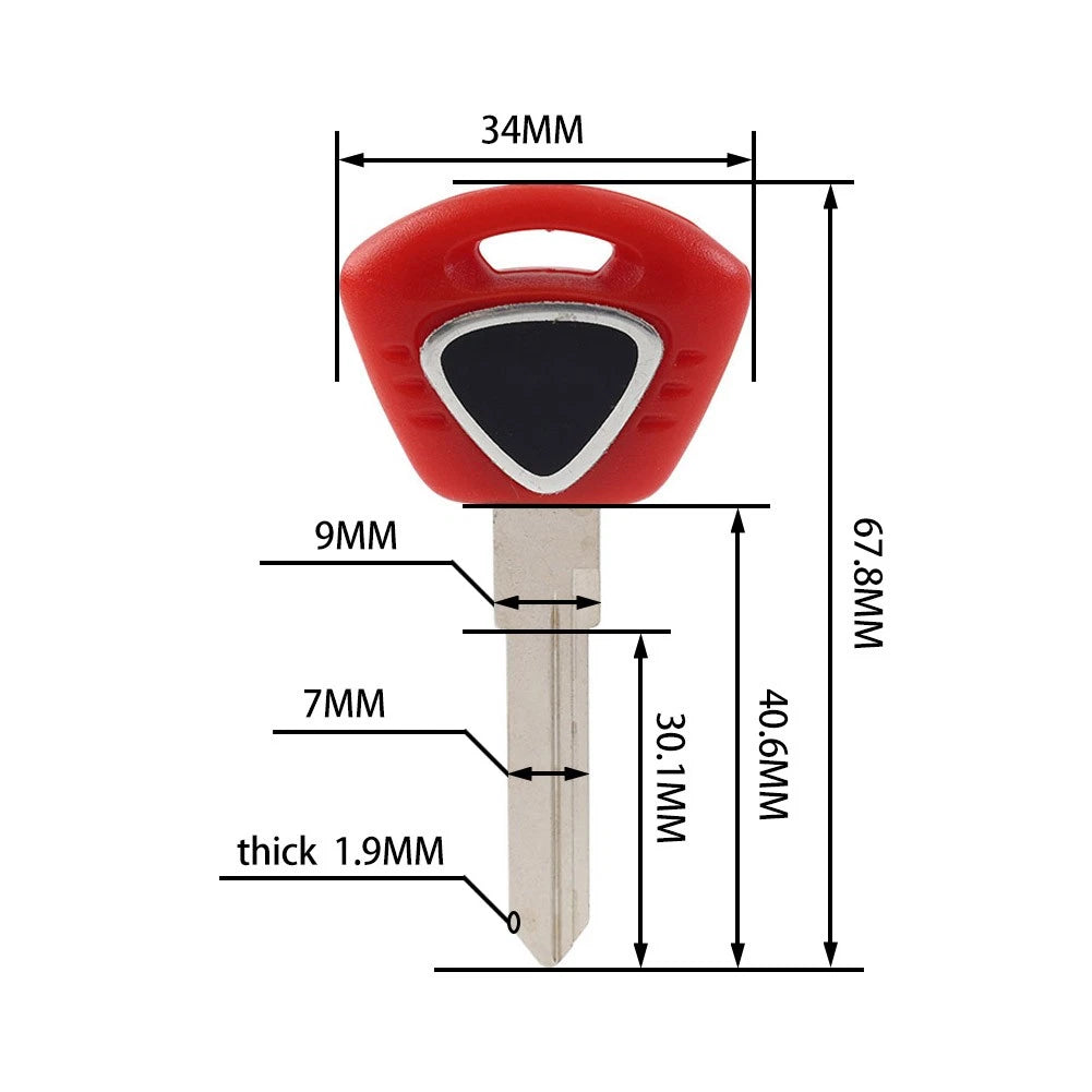 Uncut Blade Blank Key Replacement Red for Tiger 1050, Speed Triple 1050