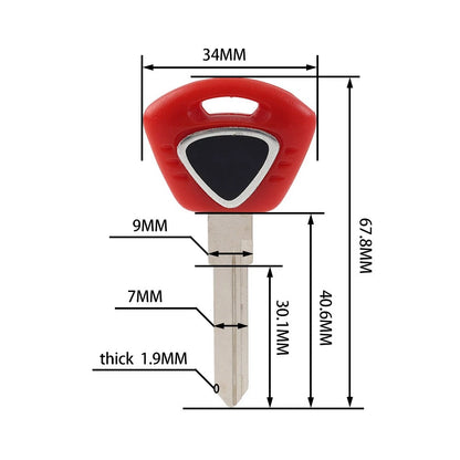 Uncut Blade Blank Key Replacement Red for Tiger 1050, Speed Triple 1050