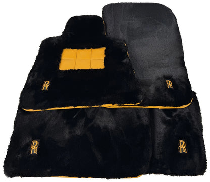 Sheepskin Floor Mats for Rolls Royce Ghost Series I (2010-2014) - Yellow Leather