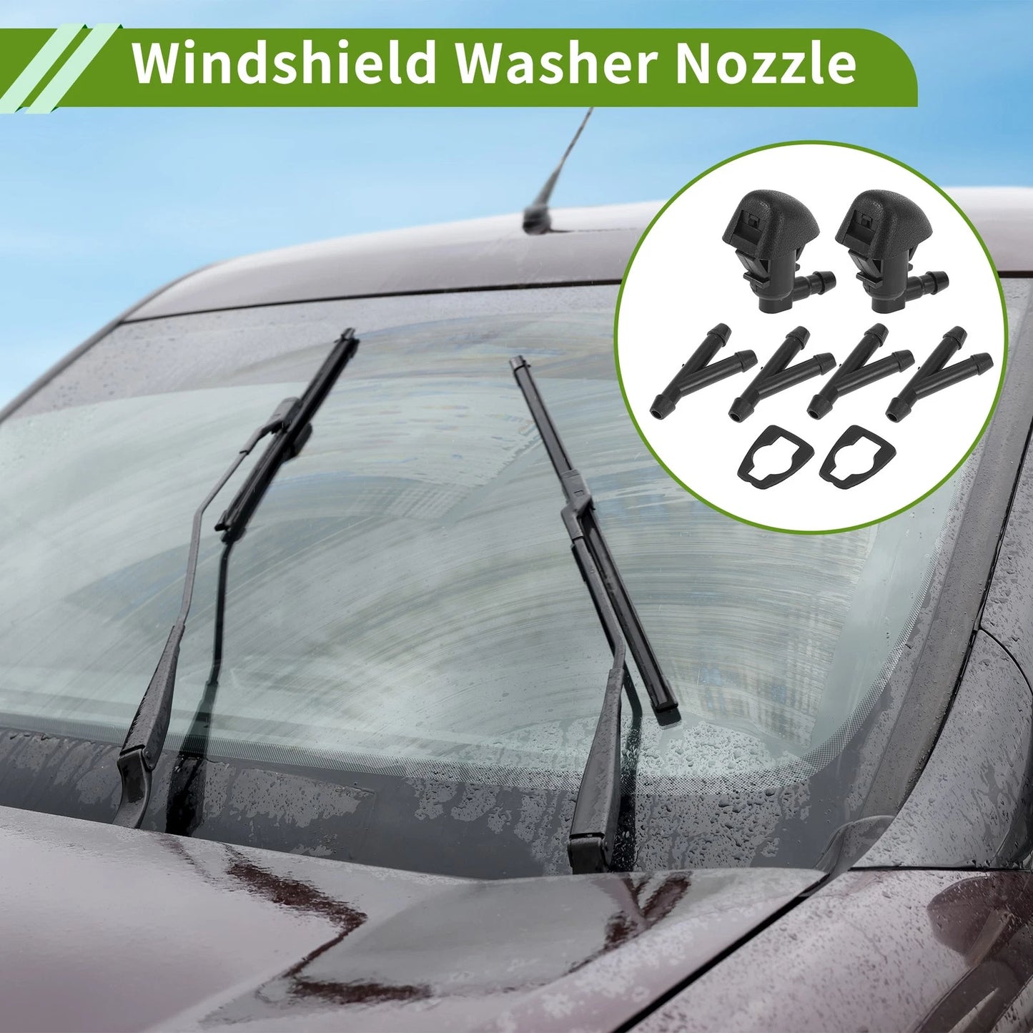 Windshield Washer Nozzle & Hose Connector for Honda