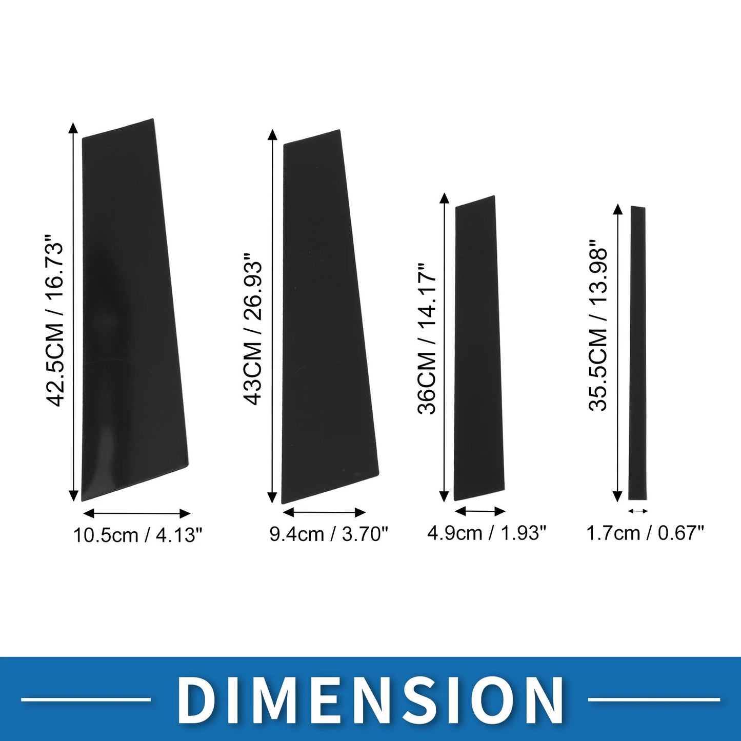 8 pcs Black Door Pillar Window Trim for Toyota Highlander (2022–2024)