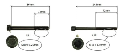 2 x Head Gasket+Head Bolt 4.0L 1GR 1GRFE for Toyota Landcruiser Prado