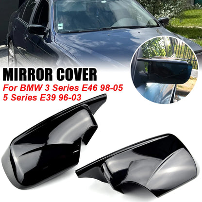 Glossy Black M4 Style Rearview Mirror Covers for BMW E46 E39 3 Series (1998-2005)