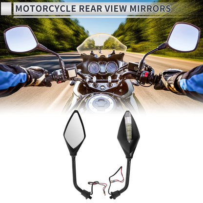 M10 Rear View Mirrors 1 x Set for Motorcycle Handlebar Black Iron Plastic