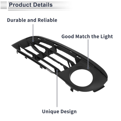 Front Left Fog Light Grill for BMW 528i (2014-2016) - 1 x Black Lens