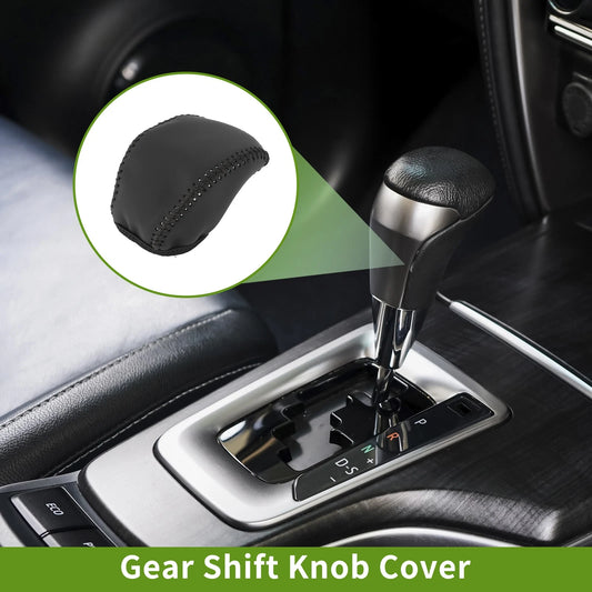 1 Pcs Gear Shift Knob Cover Black Faux Leather for Toyota RAV4 (2019–2024)
