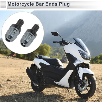 Bar Ends Plug 2pcs Aluminum Alloy 7/8" Handlebar Titanium Tone for Motorcycle