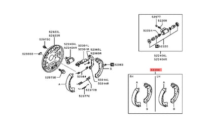 Rear Brake Shoes for Mirage Hatchback (2012-2022)