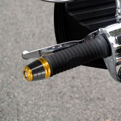 2 x / 18mm / Hand Grips Handlebar End Caps Plug Gold Tone for Motorcycle