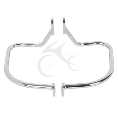 Black Chrome Rear Saddlebag Guard Bar for Harley Softail Heritage (1997-1999)