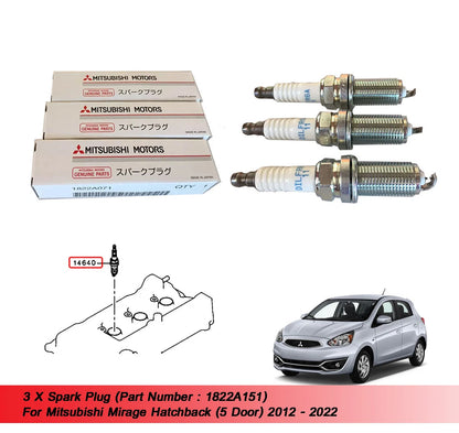 3 x Spark Plugs for Mitsubishi Mirage Hatchback (2012-2022)