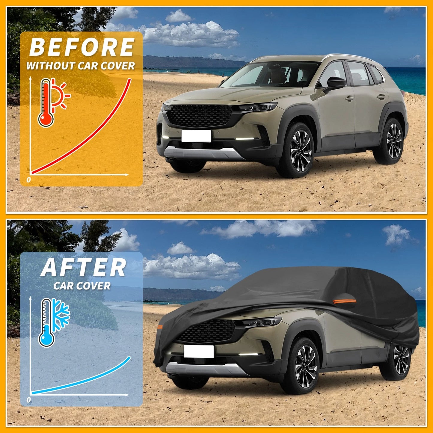 Waterproof Car Cover for Mazda CX-50 Black 190T-PU (2023-2023)
