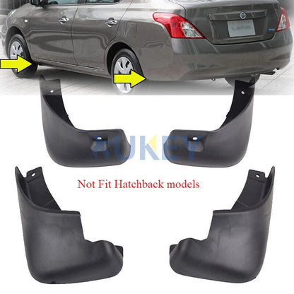 2 x Mud Flaps Splash Guard Front + Rear for Nissan Versa Sedan (2012–2017)