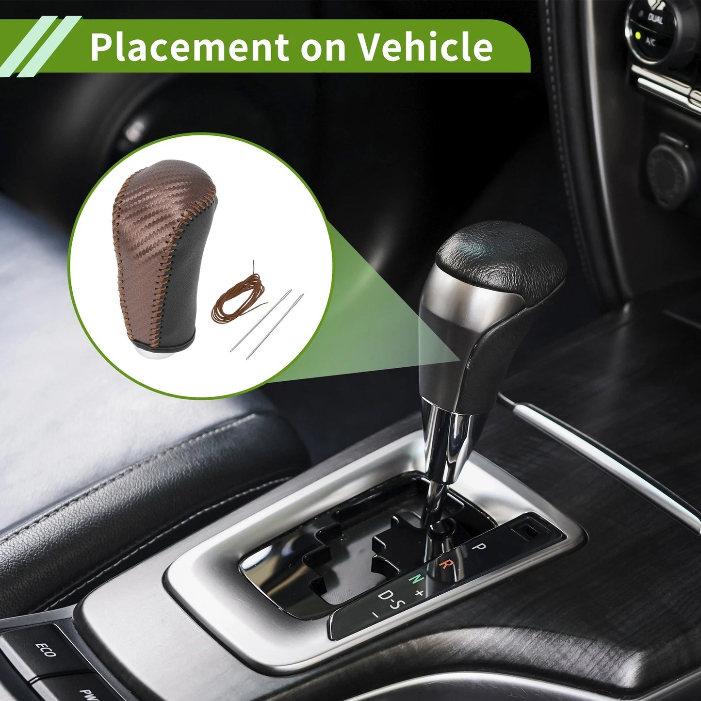 Brown Carbon Fiber Gear Shift Knob Cover for Nissan Altima (2013-2018)