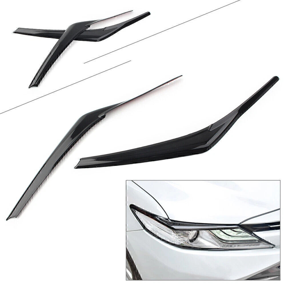 Black Headlight Eyebrow Trim for Toyota Camry SE XSE (2018-2020)