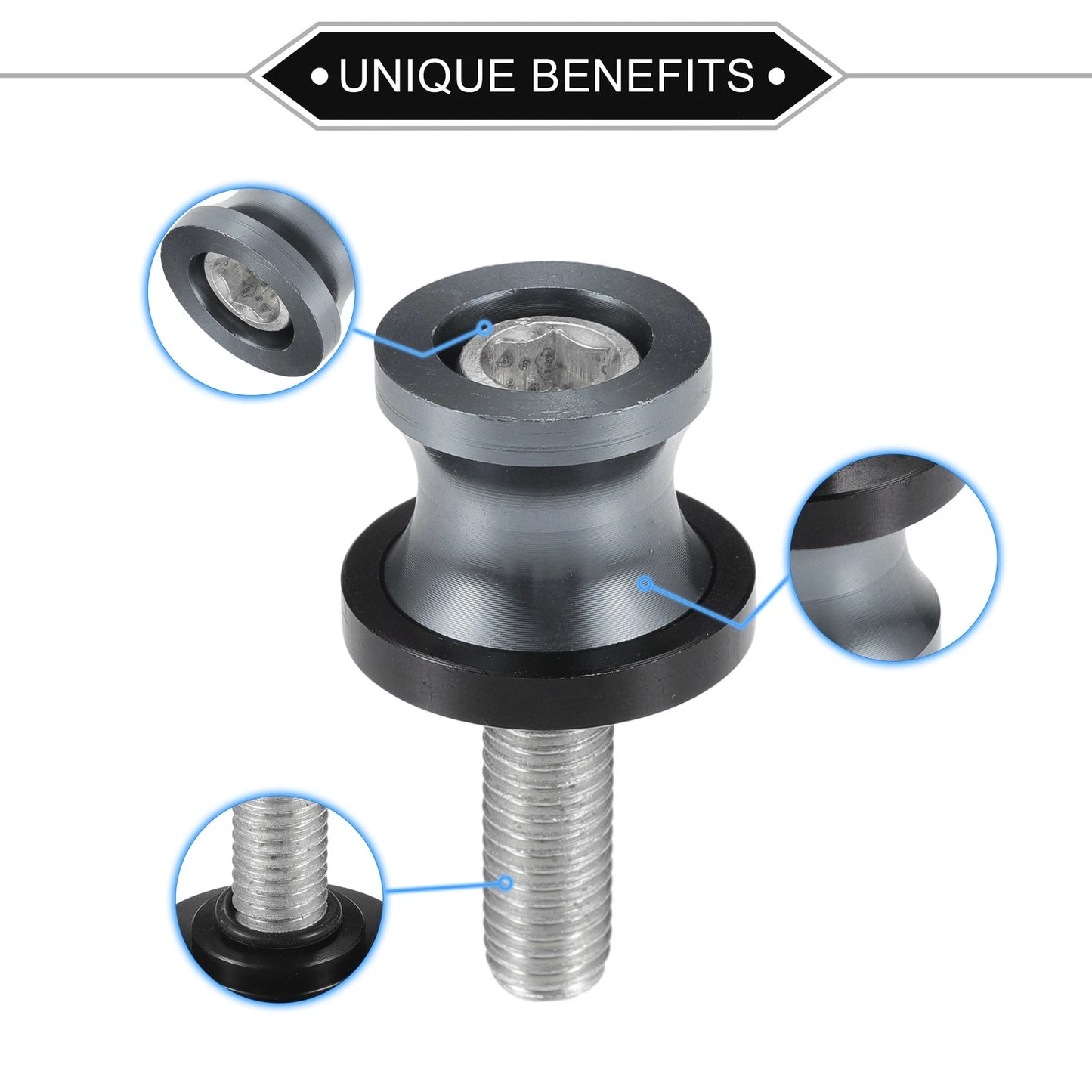 Swingarm Spools Aluminum Alloy Titanium Tone / 1 Pair 10mm M10x1.5 for Motorbike