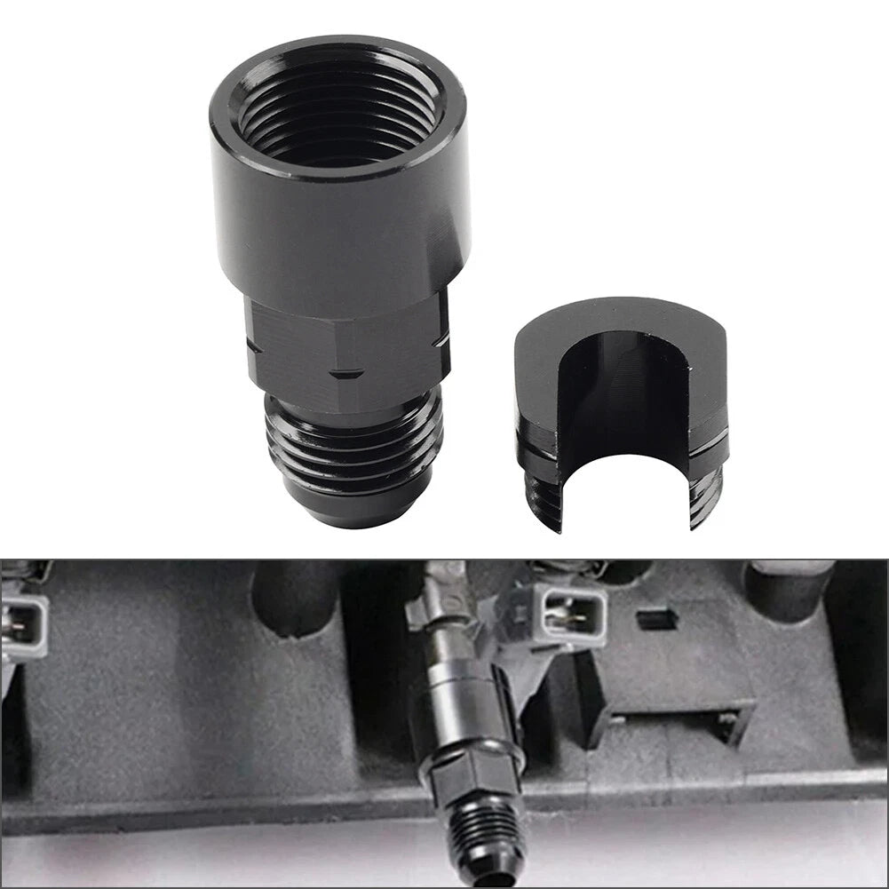 6AN Male to 5/16" Quick Disconnect EFI Fuel Rail Adapter for GM LS (2001-2023)