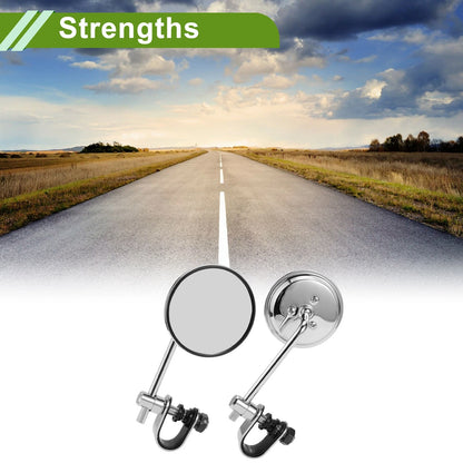 Rear View Mirror / M10 / Round Chrome Silver Tone Metal Aluminum for Motorcycle