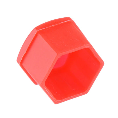 17mm Red Car Wheel Hub Screw Nut Lug Dust Cover Caps (2) with Tool