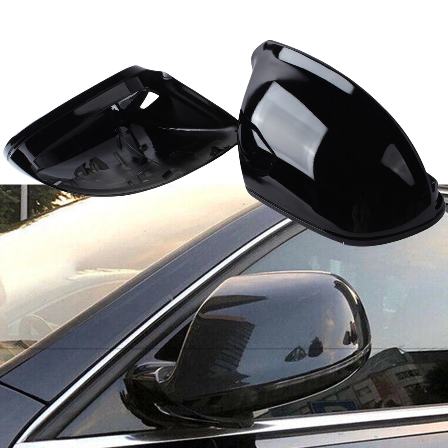 Rearview Mirror Cover for Audi Q5 Q7 Gloss Black (2009-2017)