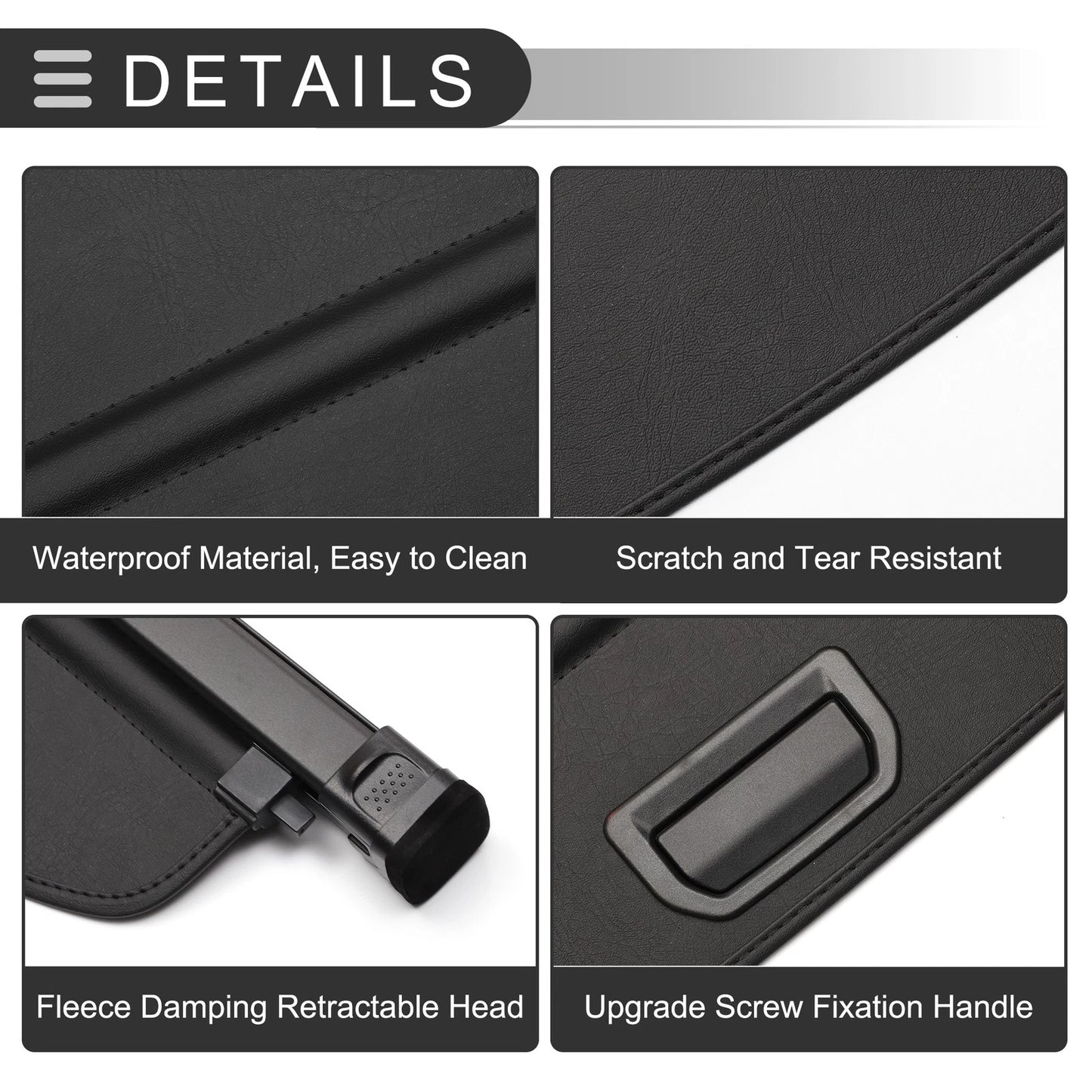 PU Retractable Cargo Cover for Toyota RAV4 (2019-2024) Gloss Black