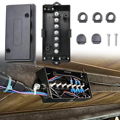 7-Way Electrical Trailer Junction Box, 7-Gang Trailer Wire Connection Box