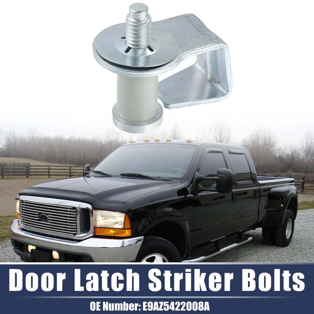 Car Door Latch Lock Striker Bolts for Ford Bronco (1984-1996) - Silver Tone