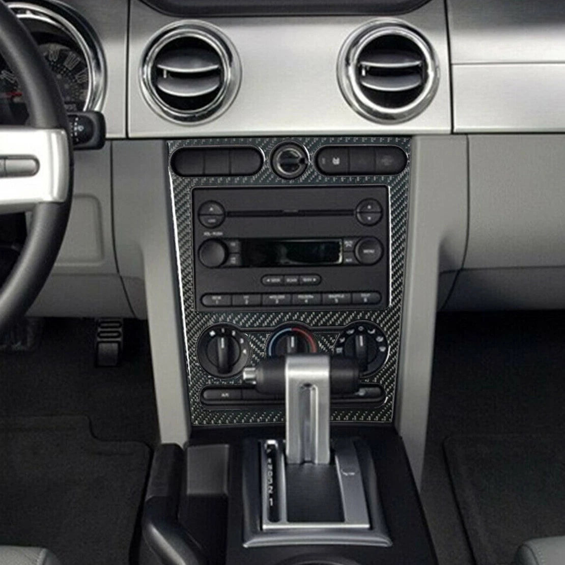 Carbon Fiber AC Control Panel Cover for 2005-09 Ford Mustang (2005-2009)