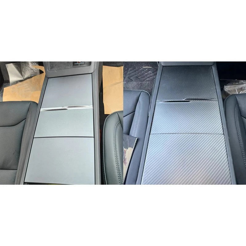 Matte Carbon Fiber Center Console Panel Covers Trim for Tesla Model 3 2023-2024