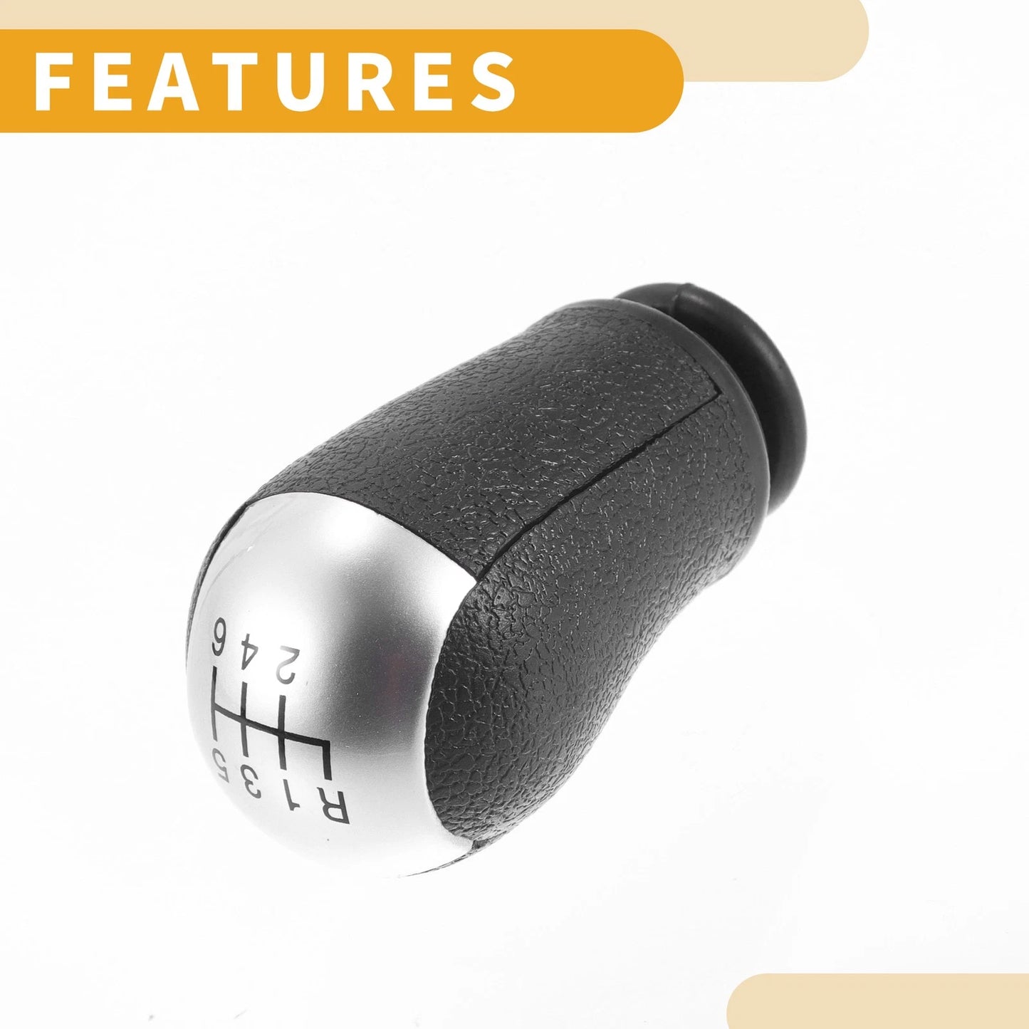 6 Speed Manual Gear Shifter Knob for Ford Focus (2005-2012) - Plastic Silver Tone