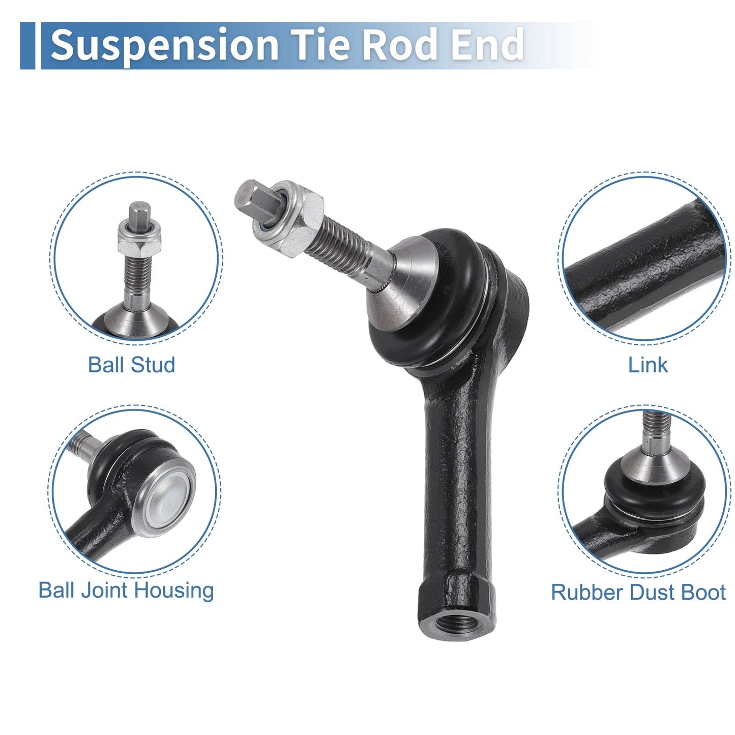 4 x Front Inner Outer Tie Rod End Links for Ford Explorer (2002-2010)
