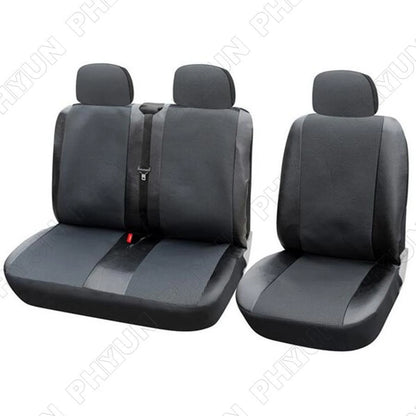 5mm Foam Laminate Front Seat Covers for Car - Grey Polyester & Leather (N/A)