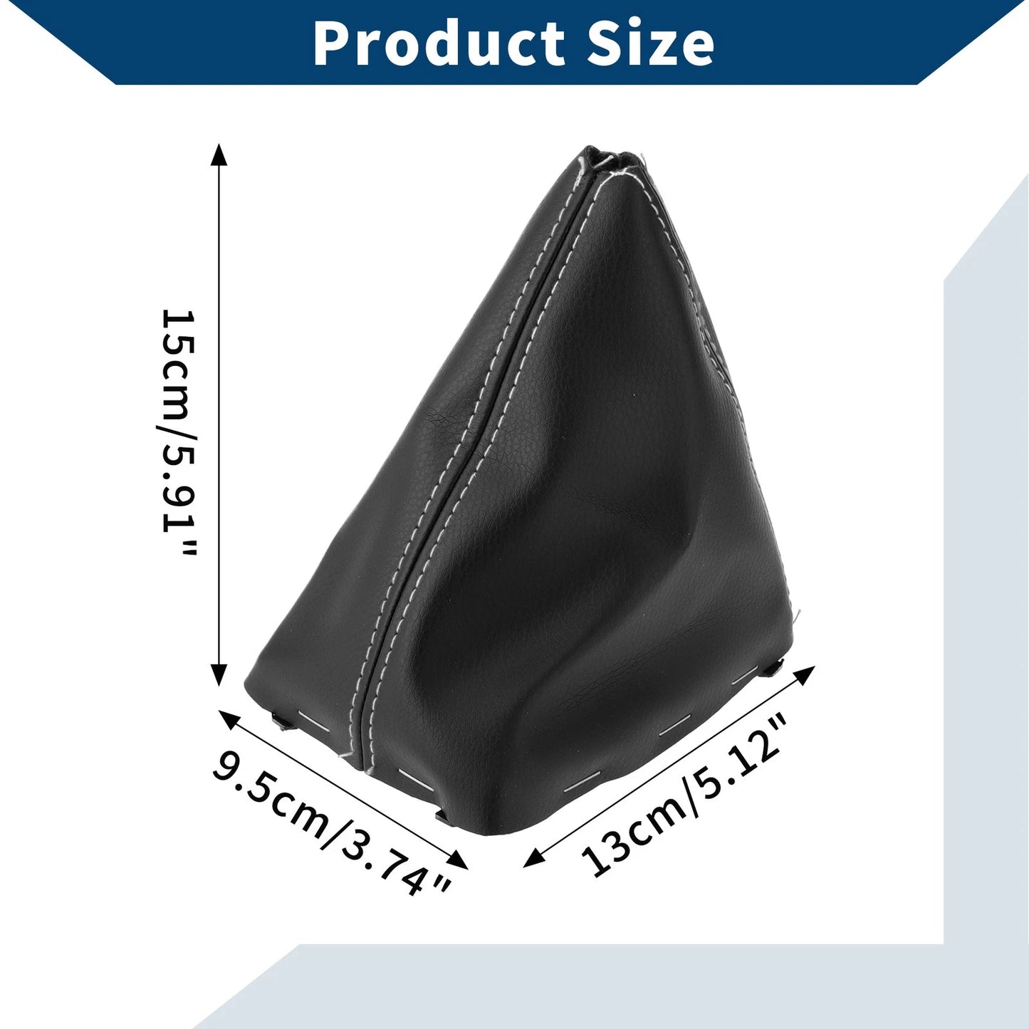 Car Gear Shift Stick Gaiter Black White Leather for Ford Focus C-MAX (2003-2010)