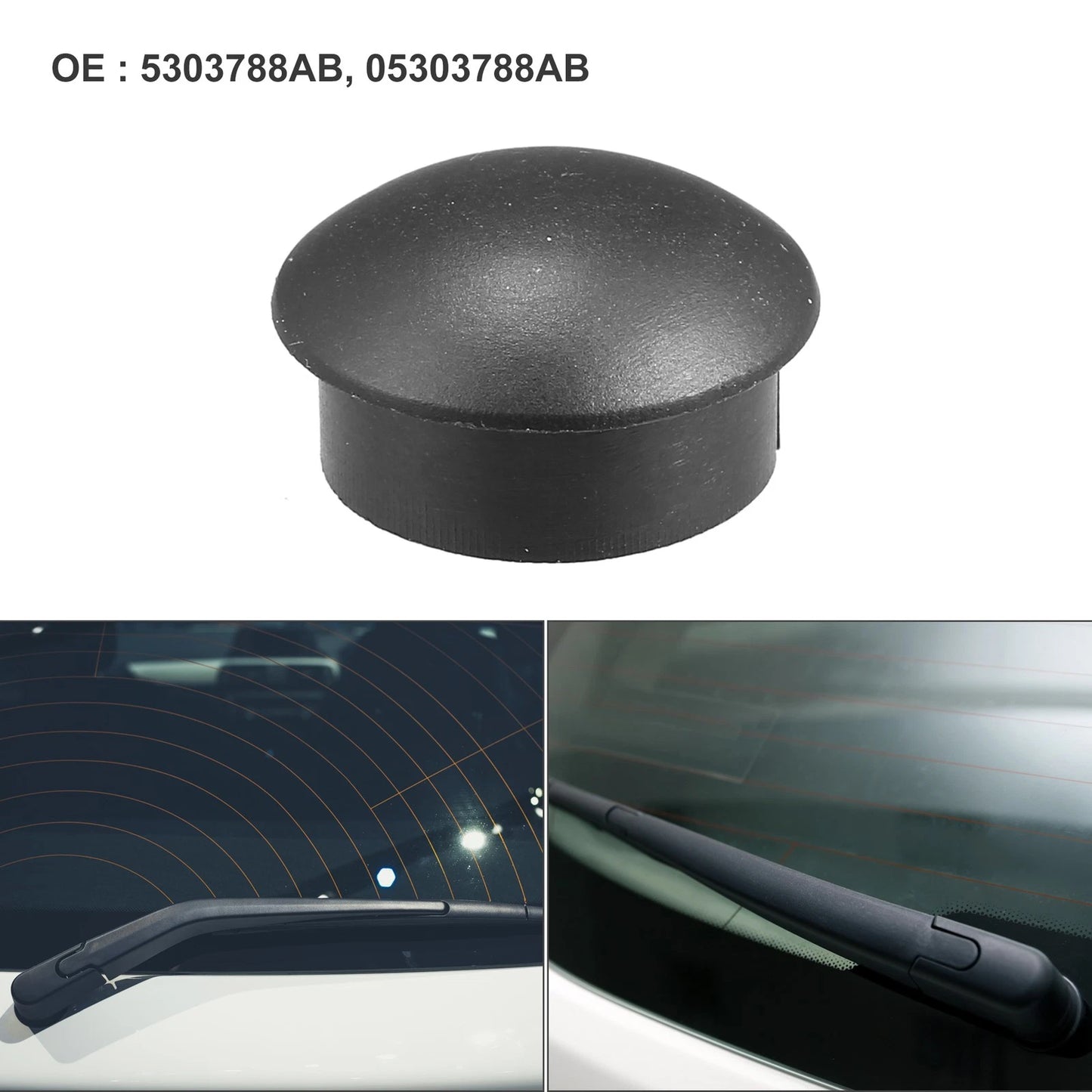 Rear Windshield Wiper Arm Nut Cover Cap for Jeep Compass Black (2007-2017)