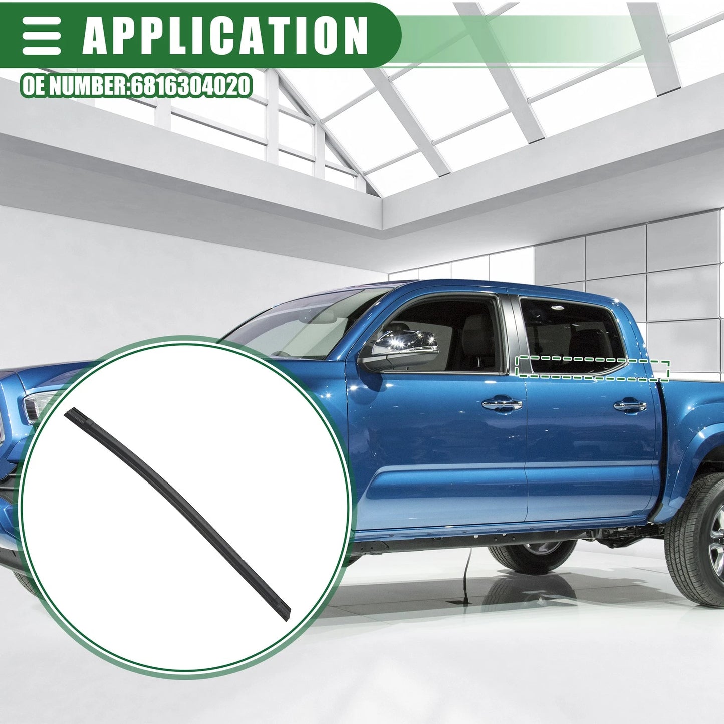 Rear Left Door Window Belt Weatherstrip for Toyota Tacoma (2005–2015)