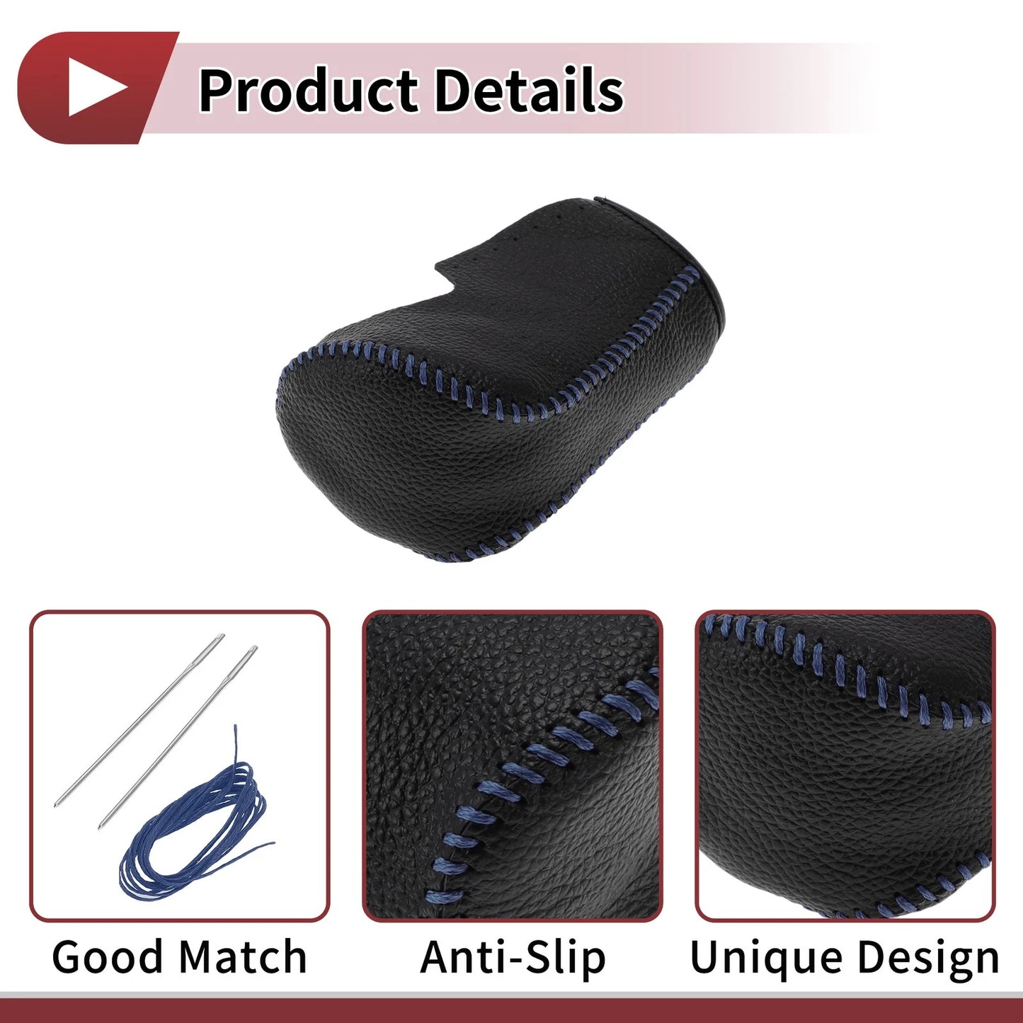 Car Gear Shift Knob Cover for Honda Accord 2008-2012 Black Blue Leather