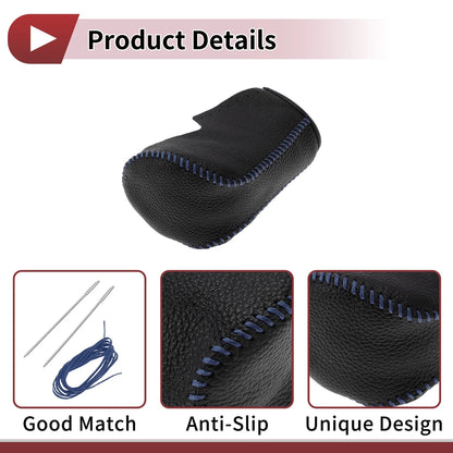 Car Gear Shift Knob Cover for Honda Accord 2008-2012 Black Blue Leather