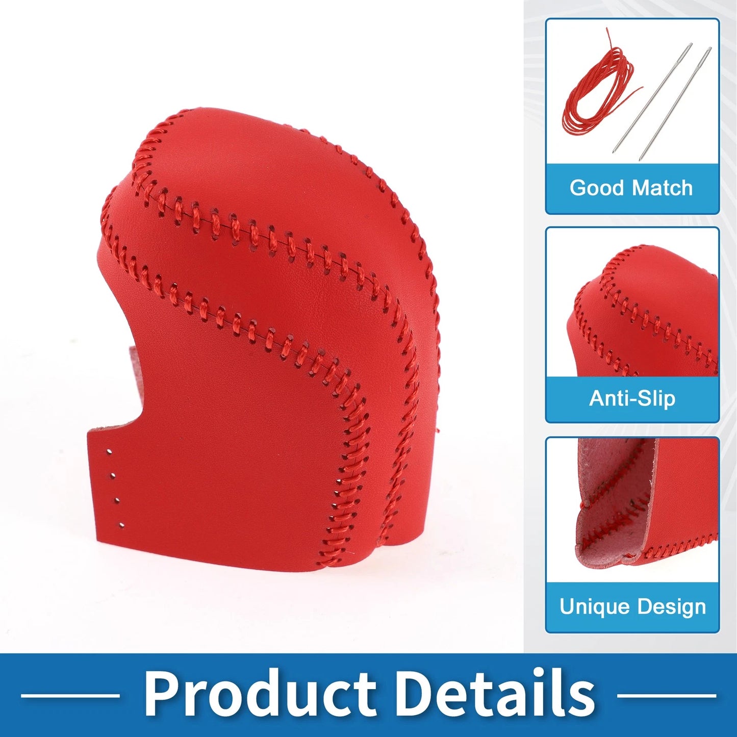Red Faux Leather Gear Shift Knob Cover for Toyota Camry (2018-2024)