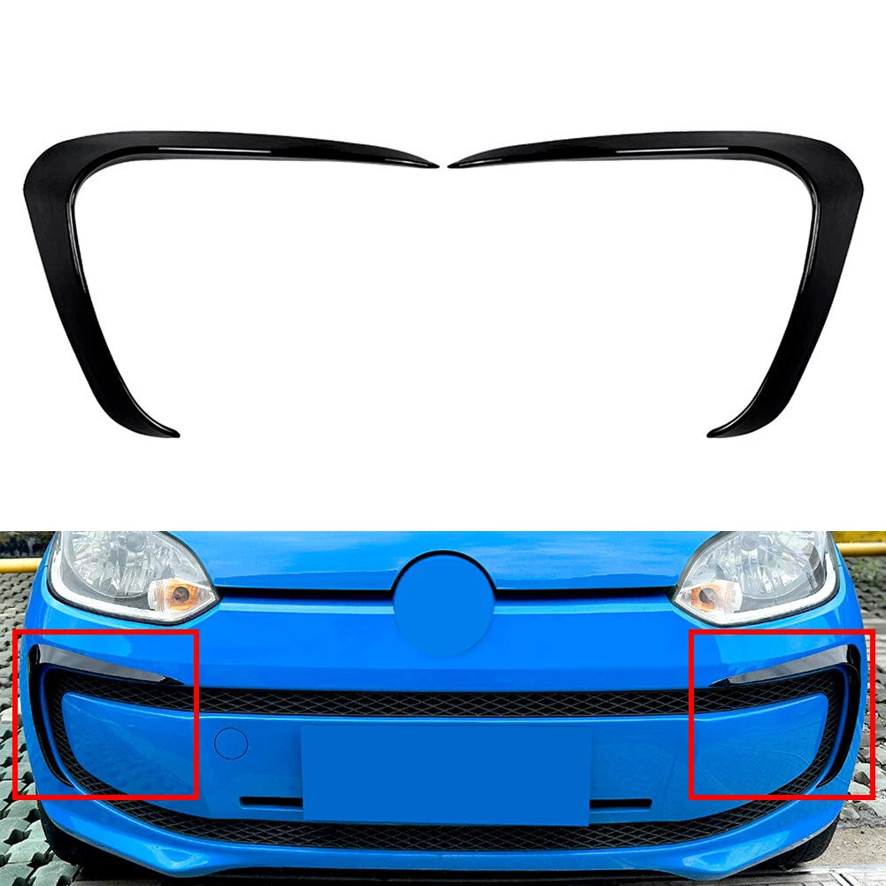 Glossy Black Front Bumper Side Splitters for Volkswagen UP (2011-2015)
