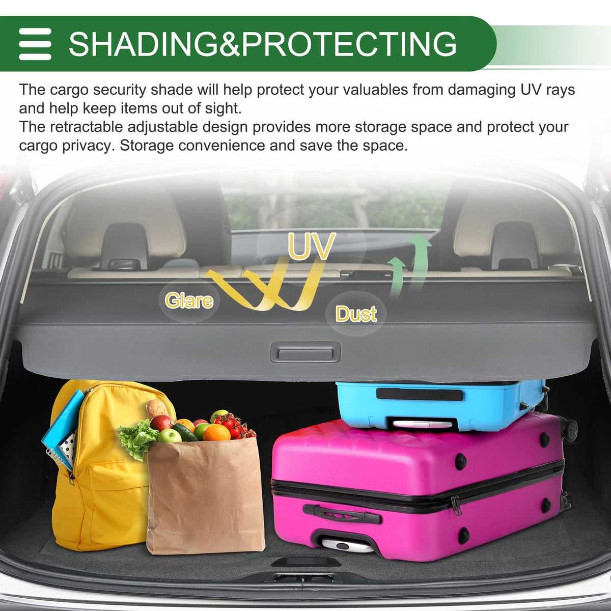 Cargo Cover for Kia Soul (2008-2013) - Retractable Black Carbon Fiber